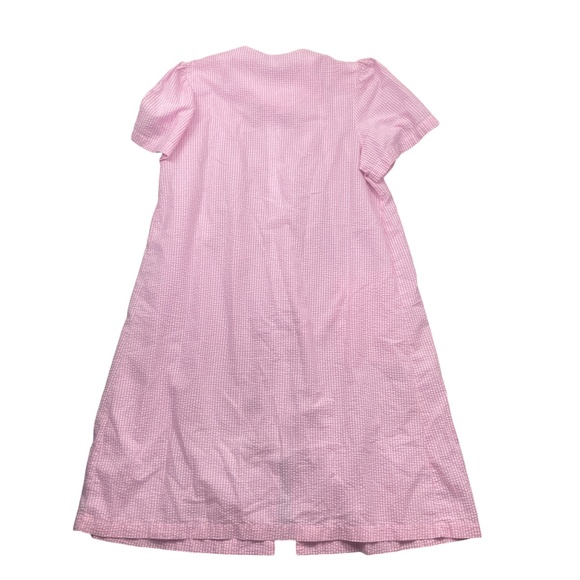 Miss Elaine Medium Pink White‎ Duster Robe Full Zip Cotton Poly Blend Pockets - Picture 5 of 5